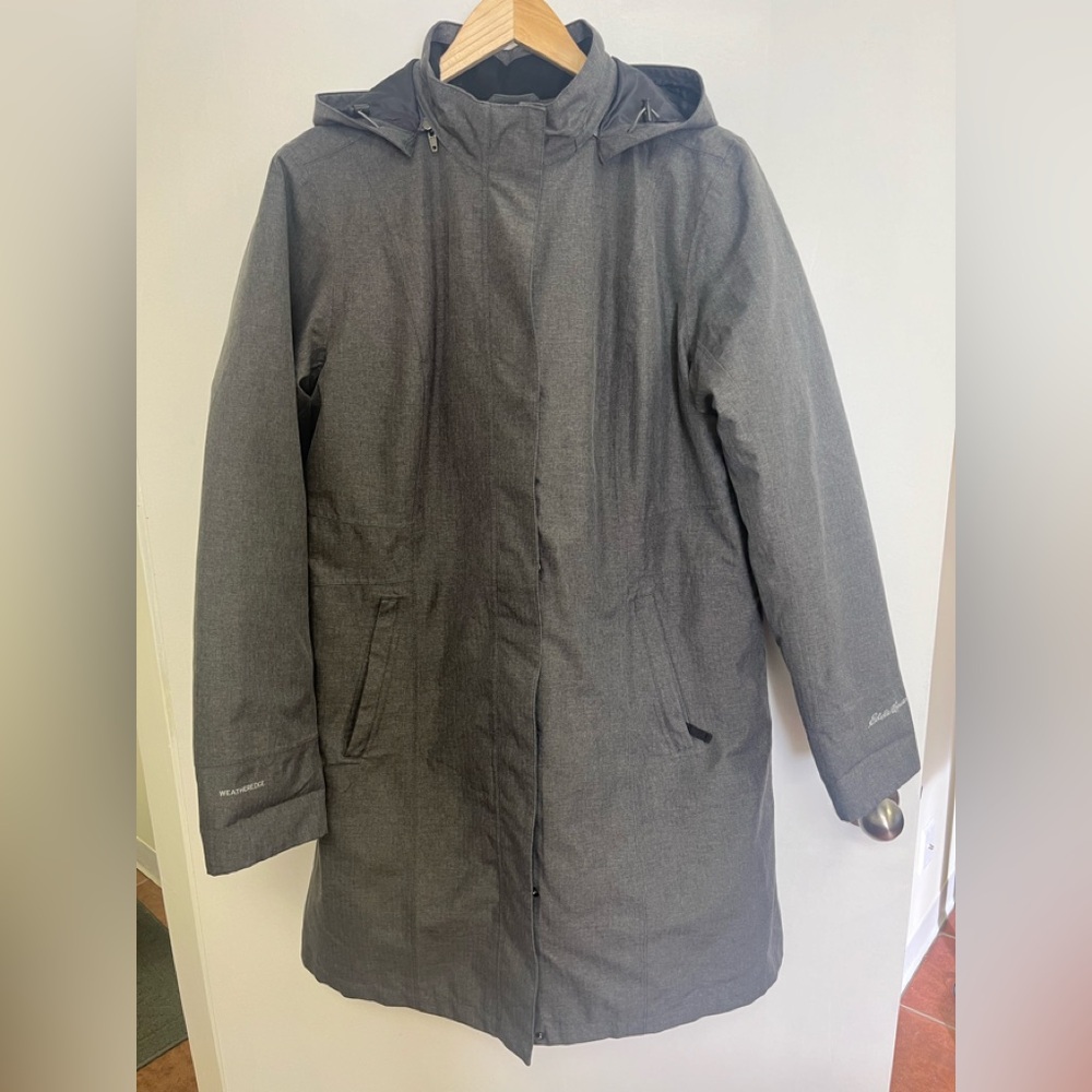 Eddie Bauer Girl On the go insulated trench GUC TXL charcoal Heather